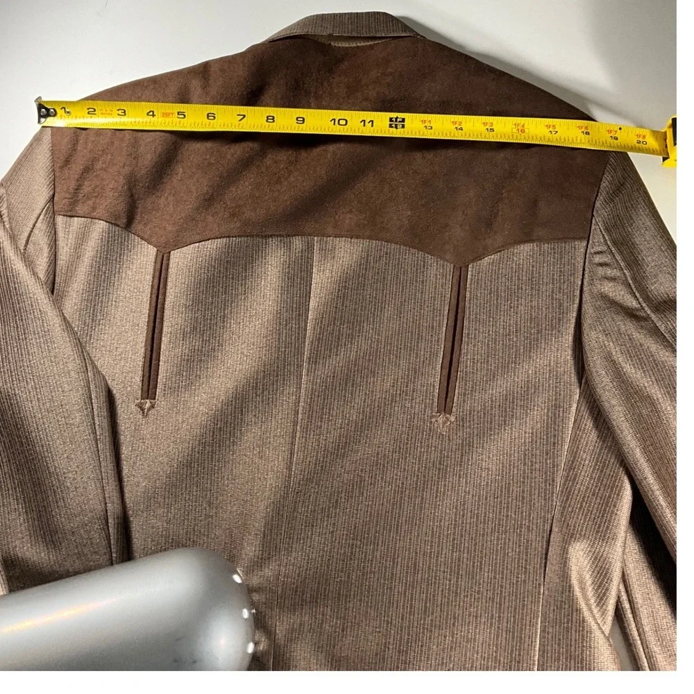 Sheplers Vintage Western Blazer Brown Faux Suede Yoke Sport Coat Mens 42R